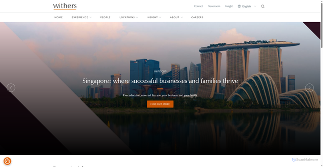 Security scan screenshot of https://withersworldwide.com