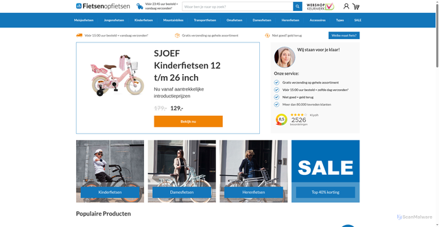 Security scan screenshot of https://fietsenopfietsen.be