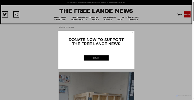 Security scan screenshot of https://www.thefreelancenews.org/home/mohawk-child-allegedly-placed-in-box-by-public-school-unleashes-tribes-outrage