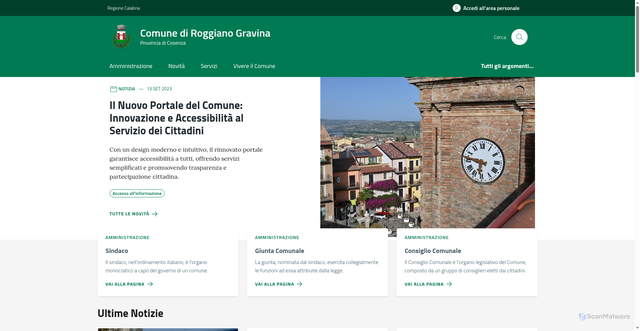 Security scan screenshot of https://www.comune.roggianogravina.cs.it