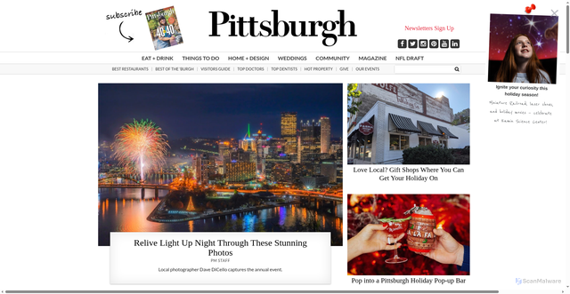 Security scan screenshot of https://www.pittsburghmagazine.com/