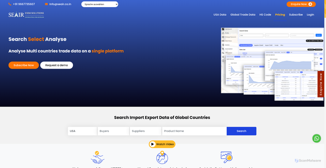 Security scan screenshot of https://seair.co.in