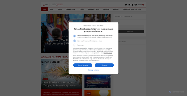 Security scan screenshot of https://www.tampafp.com