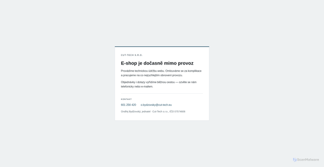 Security scan screenshot of https://eshop.rezani-vypalovani-laserem.cz