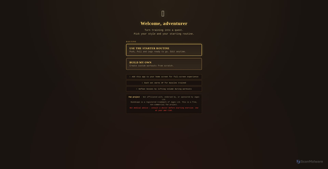 Security scan screenshot of https://gymscape-f2n.pages.dev/