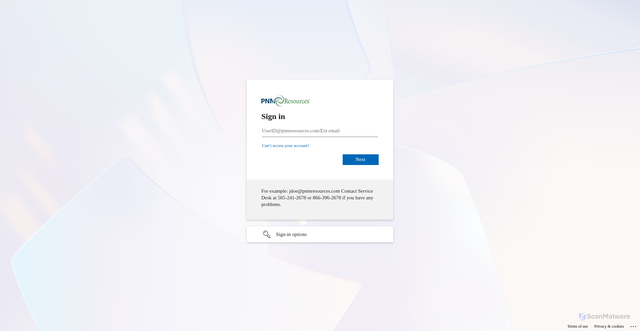 Security scan screenshot of https://pnmr.service-now.com