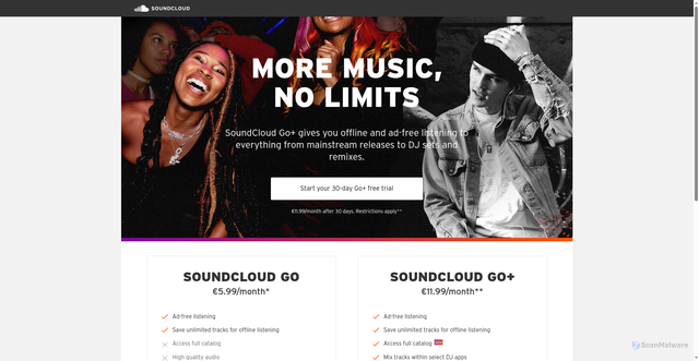 Security scan screenshot of https://checkout.soundcloud.com