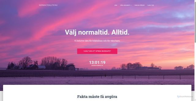 Security scan screenshot of https://normaltidalltid.nu