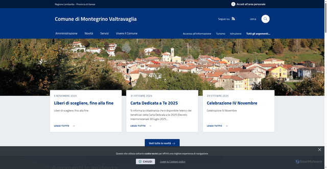 Security scan screenshot of https://www.comune.montegrino-valtravaglia.va.it/it-it/home