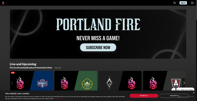 Security scan screenshot of https://live.theportlandfire.com/