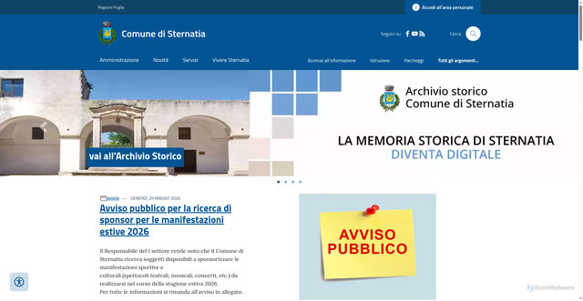 Security scan screenshot of https://www.comune.sternatia.le.it