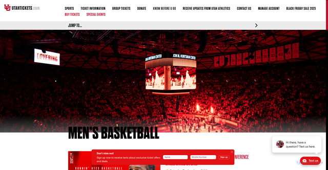 Security scan screenshot of https://utahtickets.com/basketball/