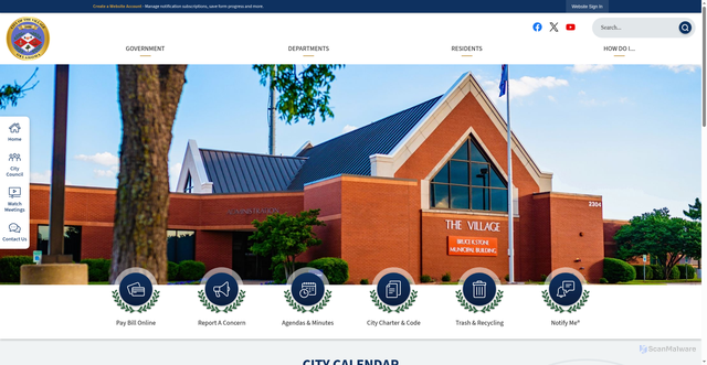 Security scan screenshot of https://thevillageok.gov/