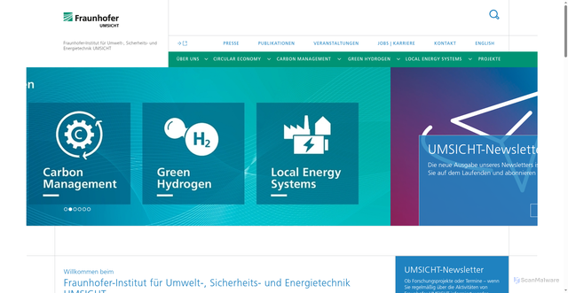 Security scan screenshot of http://www.umsicht.fraunhofer.de
