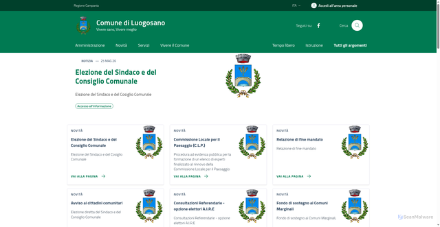 Security scan screenshot of https://www.comune.luogosano.av.it