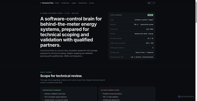 Security scan screenshot of http://consciouspulse.pages.dev/