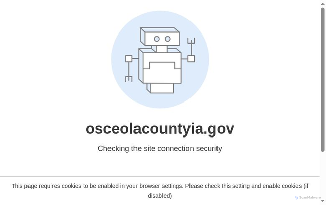 Security scan screenshot of https://osceolacountyia.gov/