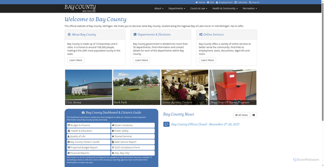 Security scan screenshot of https://www.baycountymi.gov/