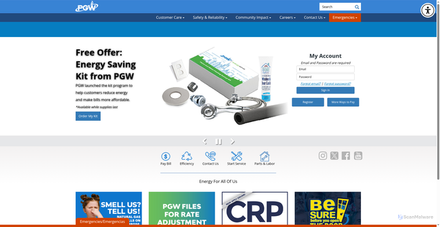 Security scan screenshot of https://www.pgworks.com/