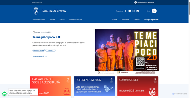 Security scan screenshot of https://www.comune.arezzo.it/