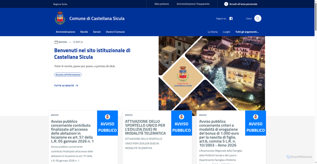 Security scan screenshot of https://www.comune.castellana-sicula.pa.it