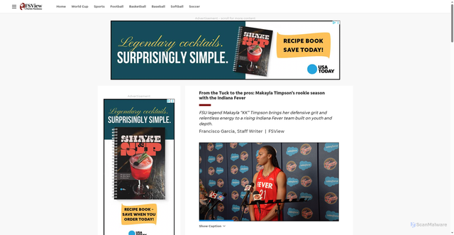 Security scan screenshot of https://www.fsunews.com/story/sports/2025/10/20/from-the-tuck-to-the-pros-makayla-timpsons-rookie-season/86748091007/