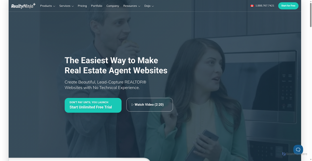 Security scan screenshot of https://realtyninja.com