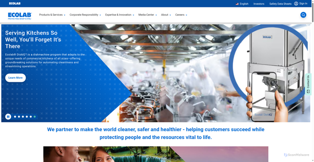 Security scan screenshot of https://www.ecolab.com