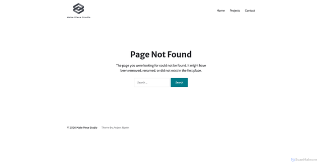 Security scan screenshot of https://makepiecestudio.com