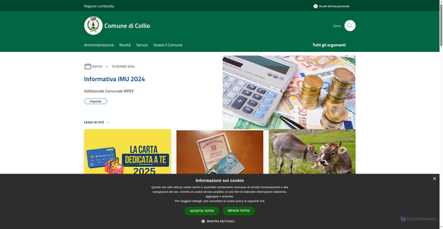 Security scan screenshot of https://www.comune.collio.bs.it/it
