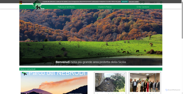 Security scan screenshot of https://www.parcodeinebrodi.it/