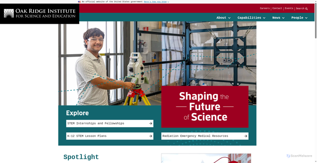 Security scan screenshot of https://orise.orau.gov/index.html