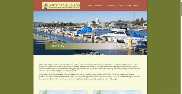 Security scan screenshot of https://sustainablesolano.org/environmental-resources/suisun-city/