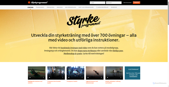 Security scan screenshot of https://styrkeprogrammet.se