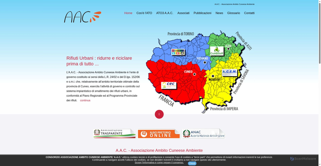 Security scan screenshot of http://www.atorifiuticuneo.it/