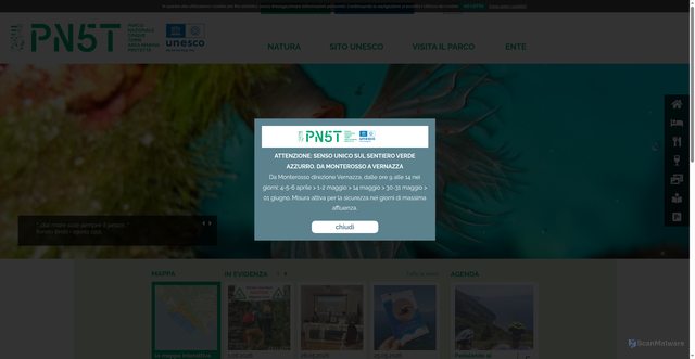 Security scan screenshot of https://www.parconazionale5terre.it