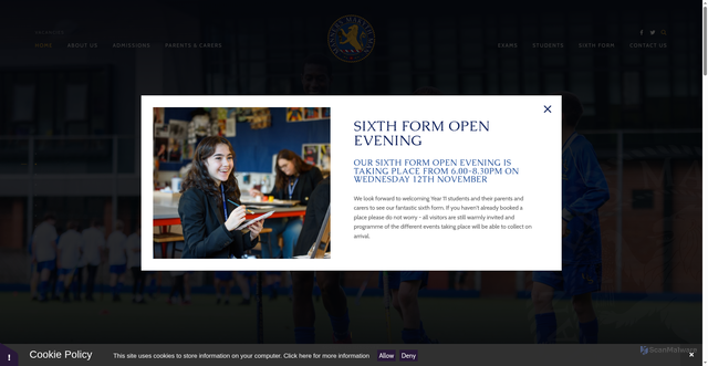 Security scan screenshot of https://www.urmstongrammar.org.uk/