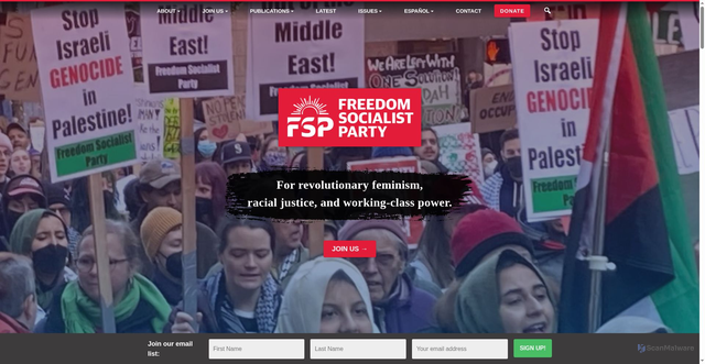 Security scan screenshot of https://socialism.com/