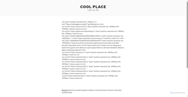 Security scan screenshot of https://coolplace.biz