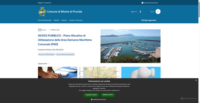 Security scan screenshot of https://www.comune.montediprocida.na.it