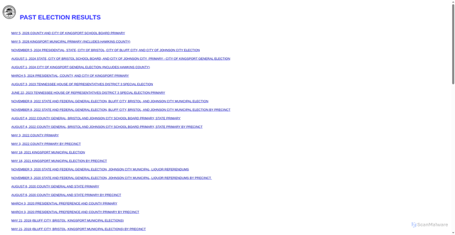 Security scan screenshot of http://www.scelect.org/pastelectionresults.html