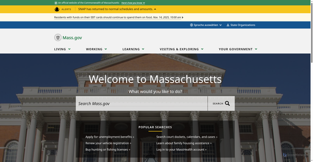 Security scan screenshot of https://www.mass.gov/