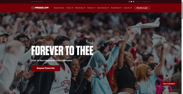 Security scan screenshot of https://thegamecockclub.com/mbb/