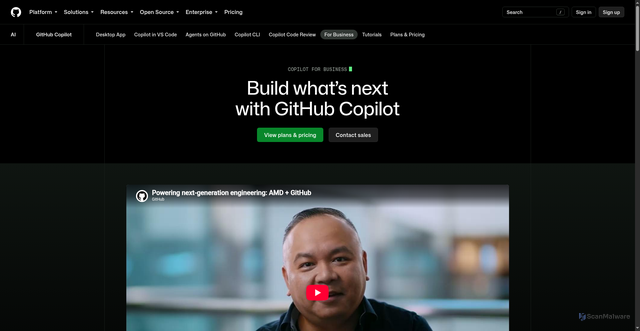 Security scan screenshot of http://github.lei-uncle.workers.dev/features/copilot/copilot-business