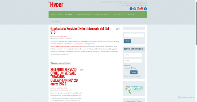 Security scan screenshot of https://www.galsts.it/newj/index.php/it/