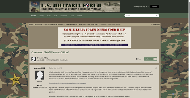 Security scan screenshot of https://www.usmilitariaforum.com/forums/index.php?%2Ftopic%2F210161-command-chief-warrant-officer%2F=