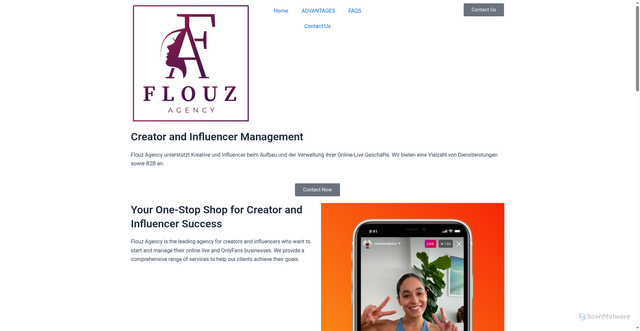 Security scan screenshot of https://flouz.agency/