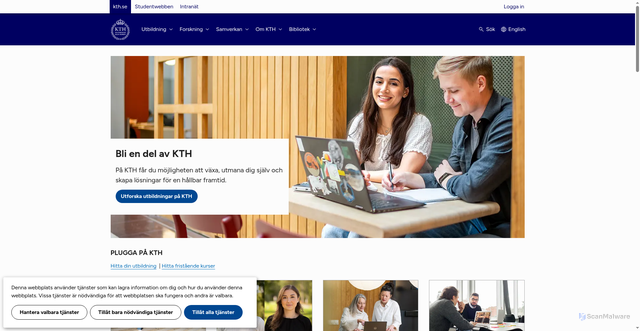Security scan screenshot of https://www.kth.se/