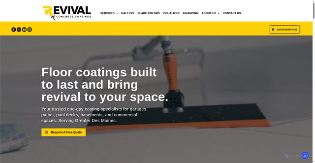 Security scan screenshot of https://revival-concrete-coating-solutions.com/