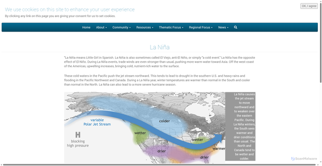 Security scan screenshot of https://www.space4water.org/water/la-nina
